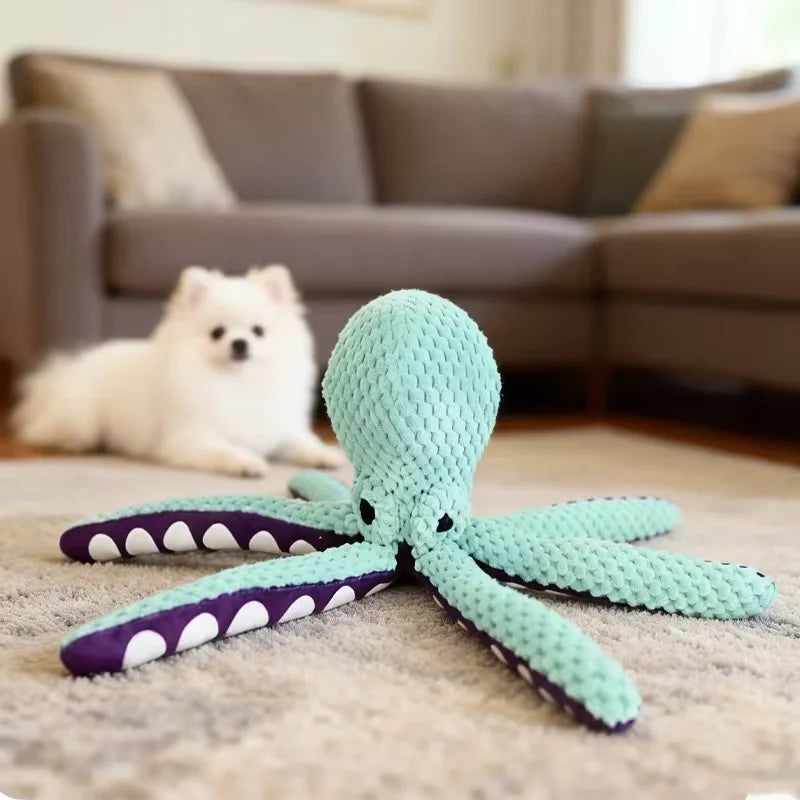 Plush Octopus Squeaky Dog Toy