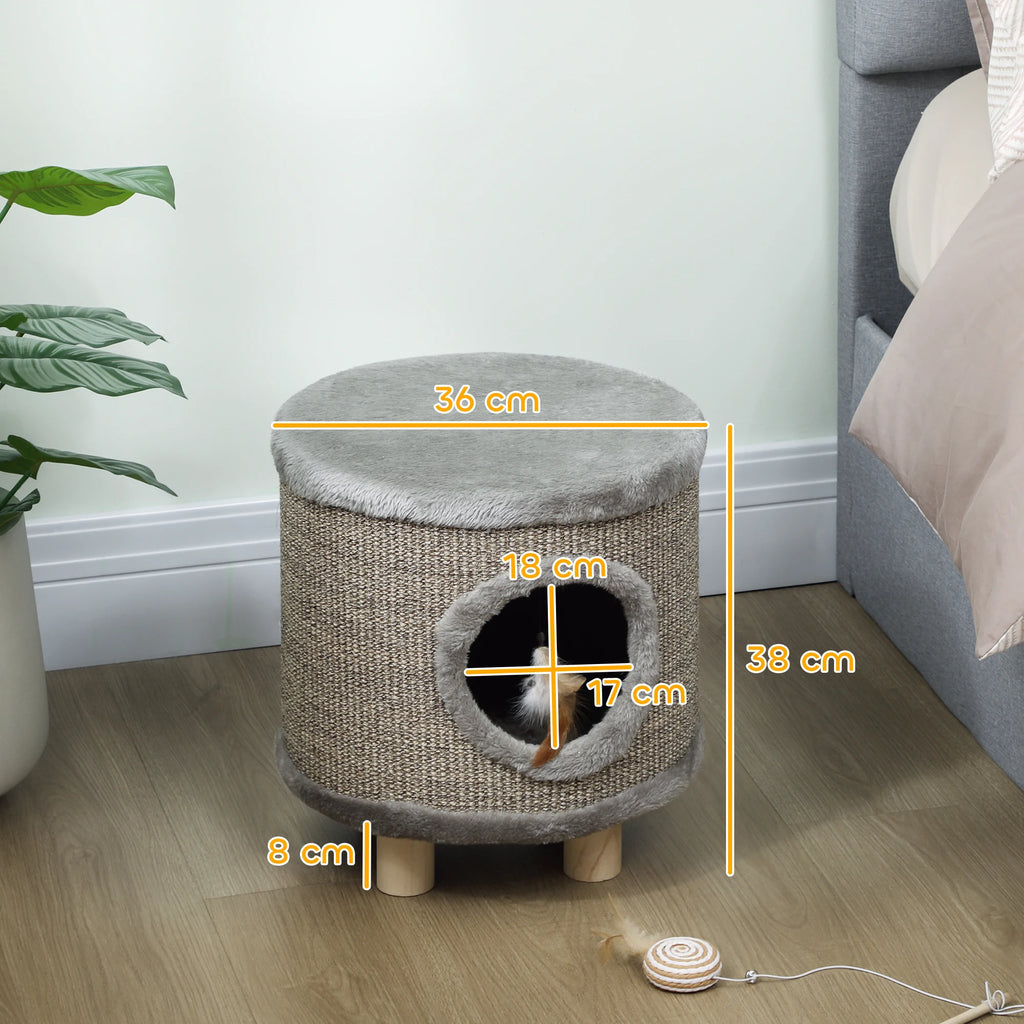 3-in-1 Cat House & Scratching Post
