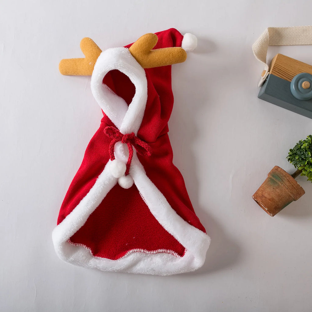Christmas Hooded Pet Cape