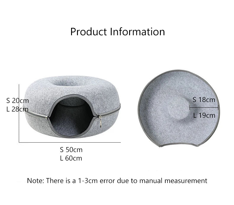 Donut Pet Tunnel Bed & Toy