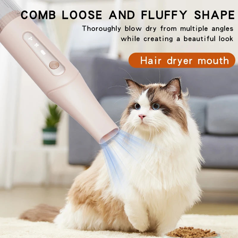 SoftAura 2026 New Pet Hair Dryer Blowing Comb Strong Wind Dog Grooming Brush Cool Air Drying Professional Home Pet Care