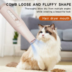 SoftAura 2026 New Pet Hair Dryer Blowing Comb Strong Wind Dog Grooming Brush Cool Air Drying Professional Home Pet Care