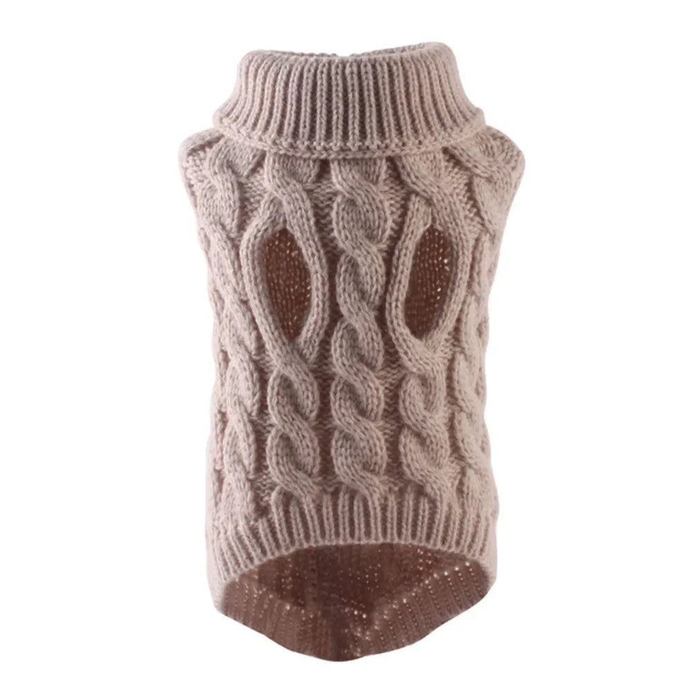 Knitted Cable-Knit Dog Sweater