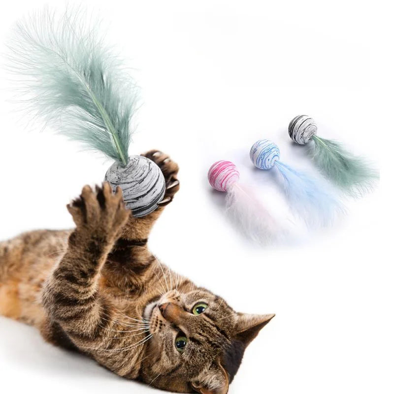Feather Ball Cat Toy Set