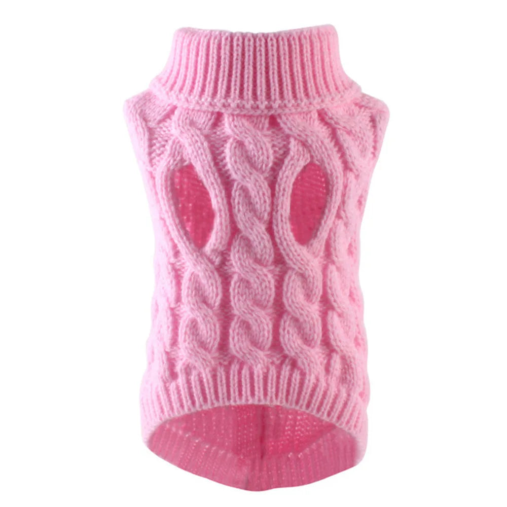 Knitted Cable-Knit Dog Sweater