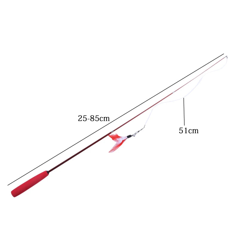 Telescopic Feather Cat Teaser Wand