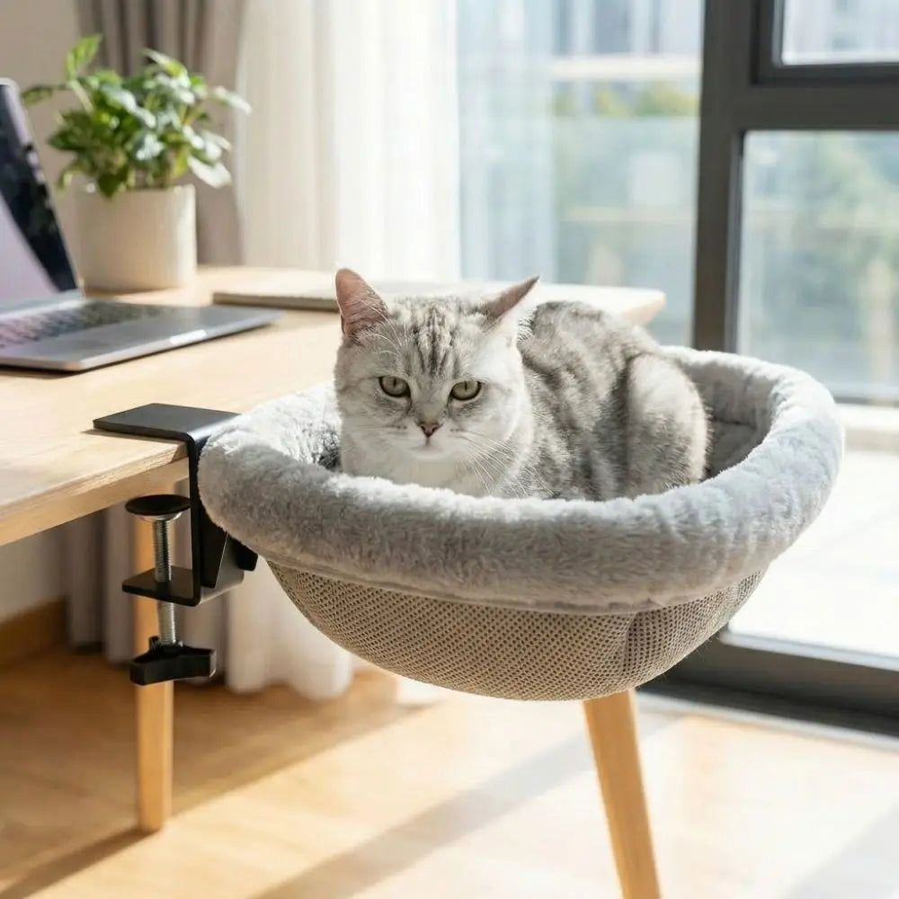 Under-Desk Cat Hammock Bed