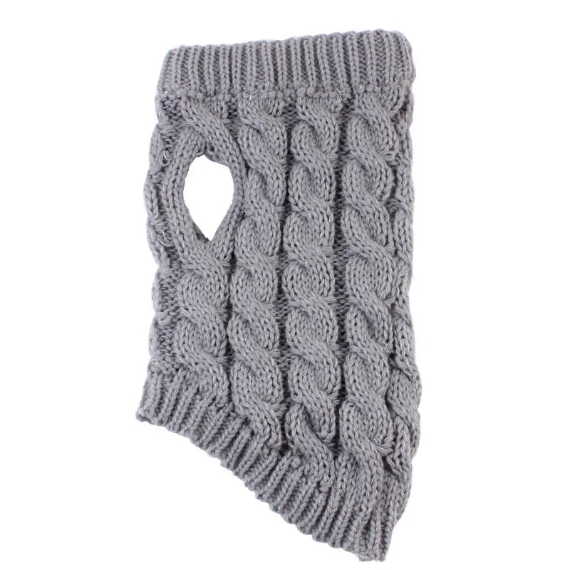 Knitted Cable-Knit Dog Sweater