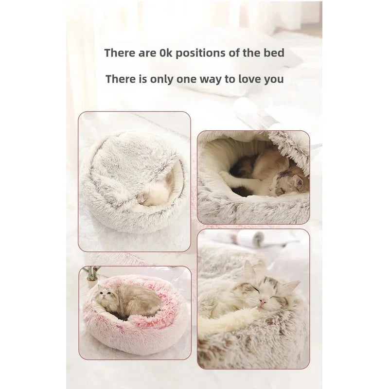 Plush Semi-Enclosed Cat Nest