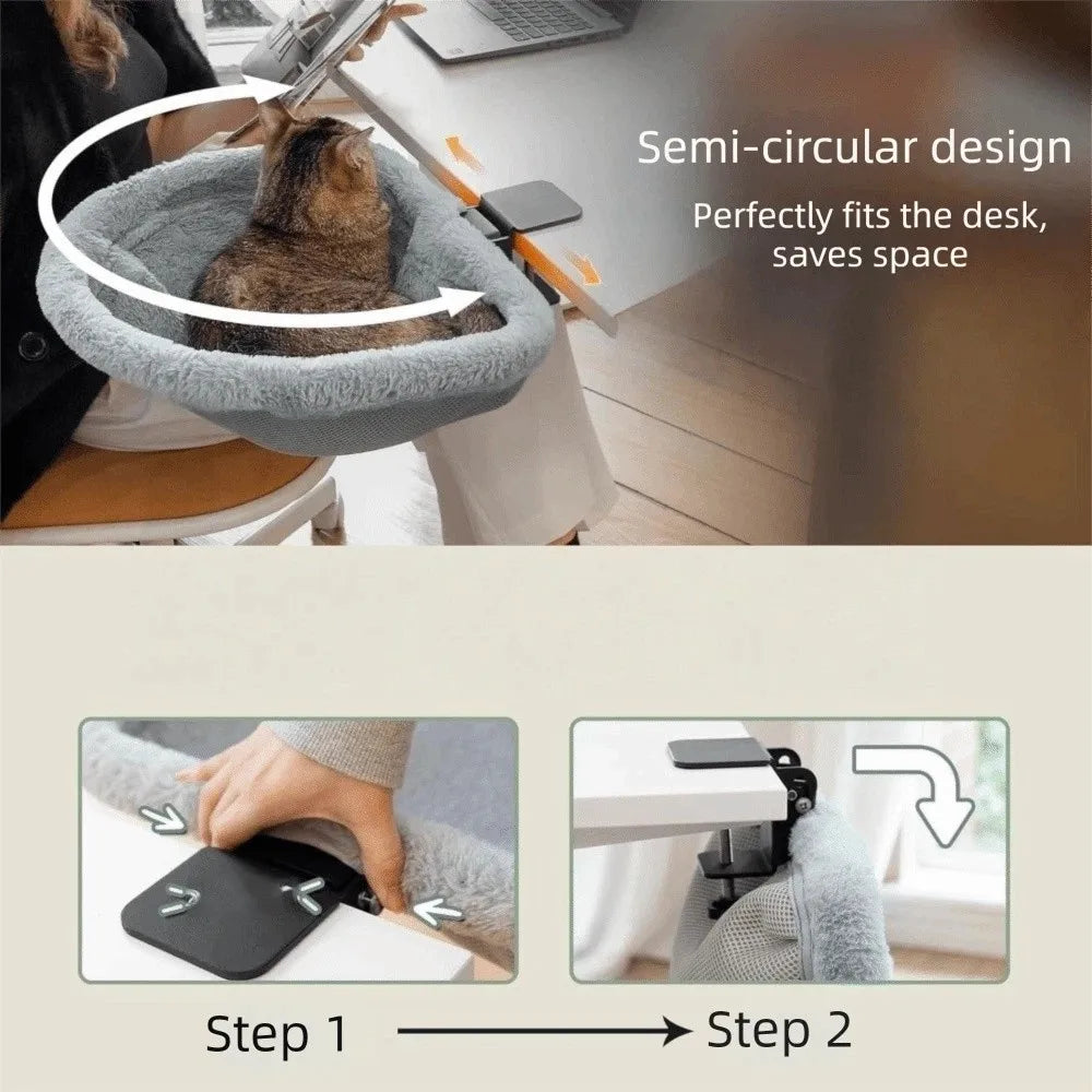 Under-Desk Cat Hammock Bed