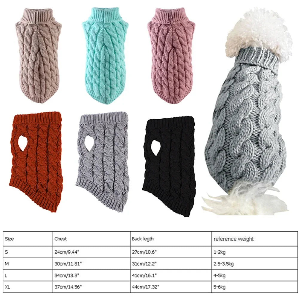 Knitted Cable-Knit Dog Sweater
