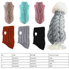 Knitted Cable-Knit Dog Sweater