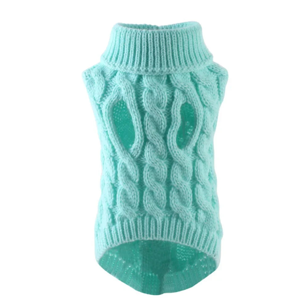 Knitted Cable-Knit Dog Sweater