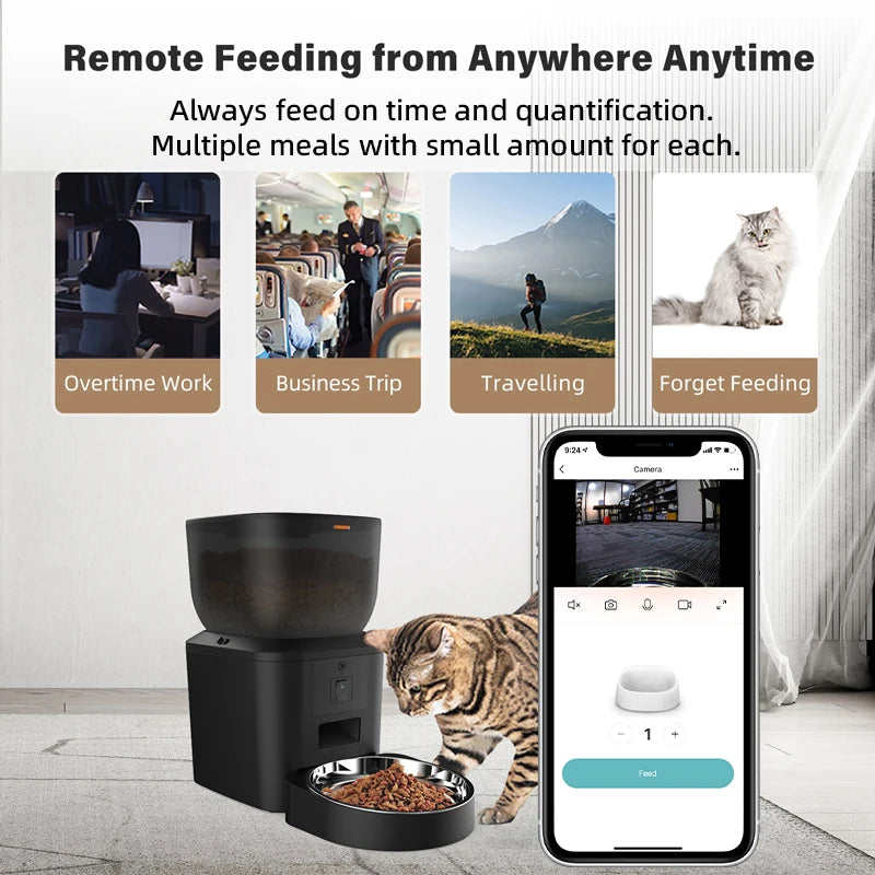 Smart WiFi Cat Feeder with Camera