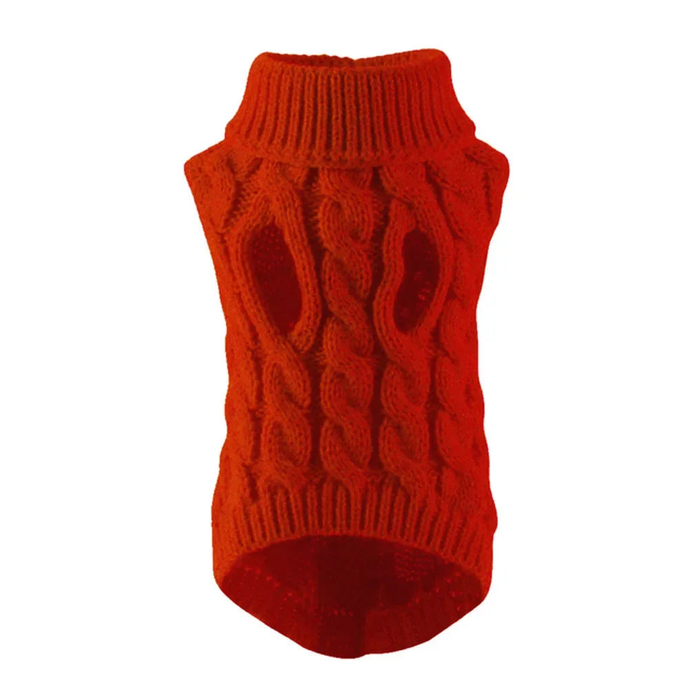 Knitted Cable-Knit Dog Sweater