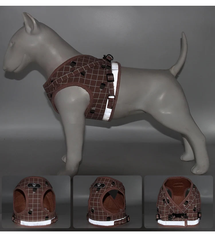 Plaid Small Dog Harness & Leash
