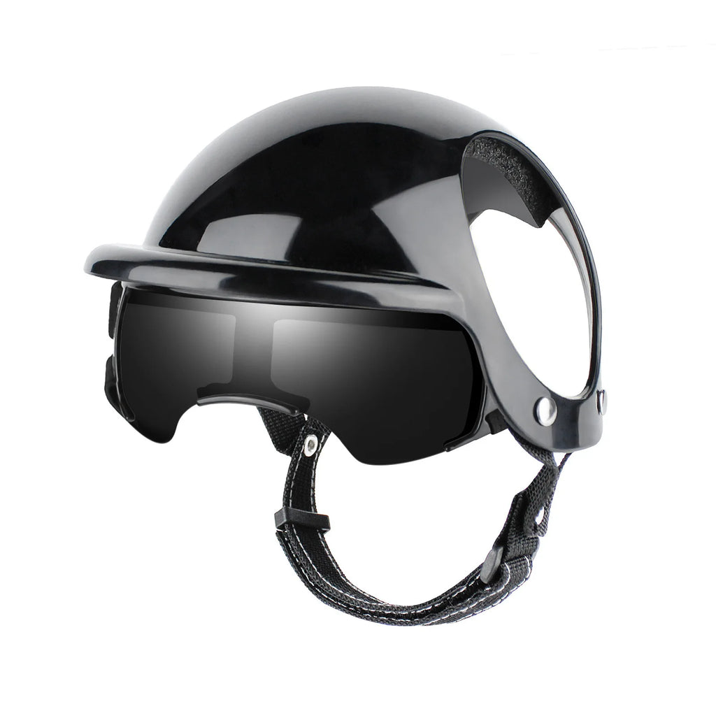 Motorcycle Style Pet Helmet & Glasses