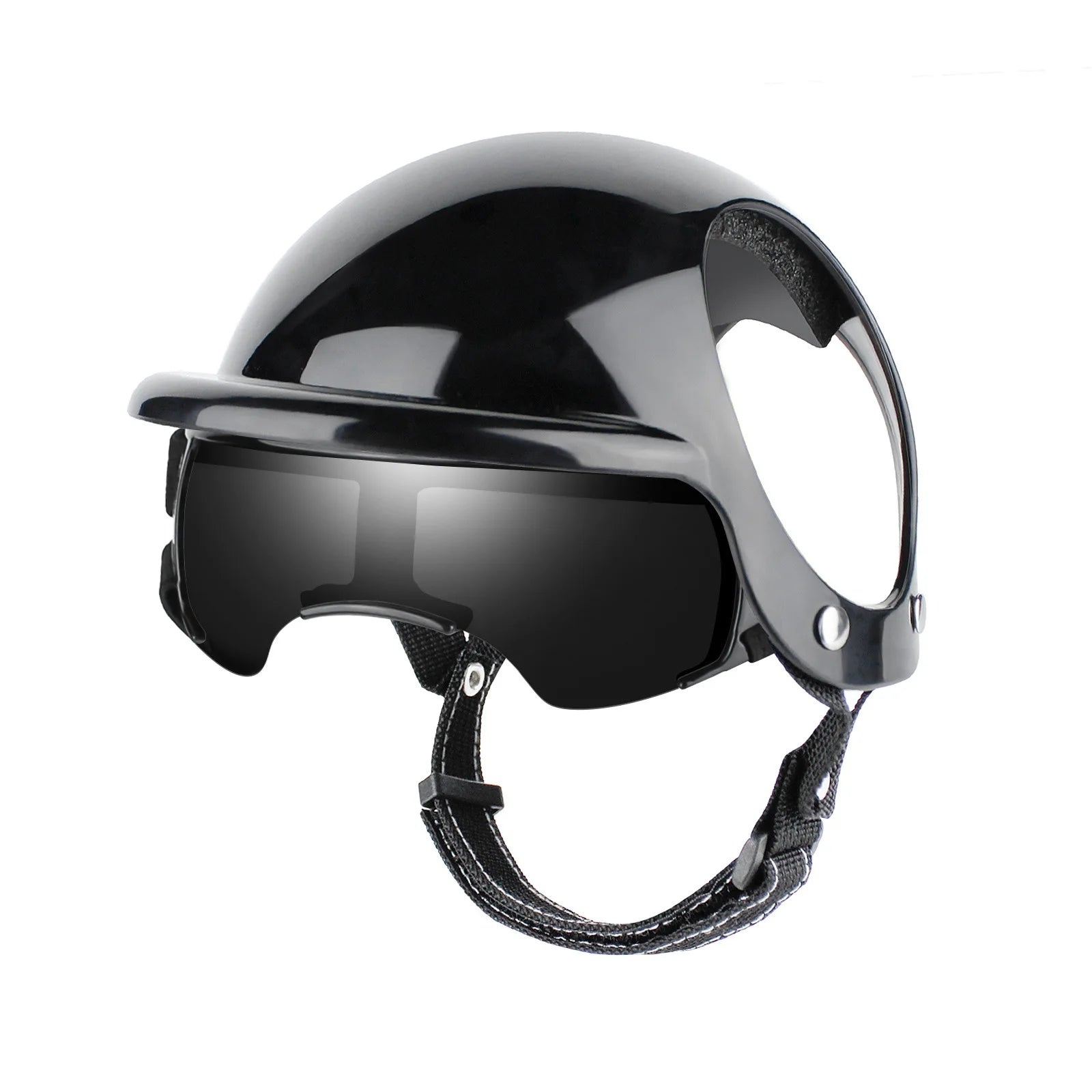 Motorcycle Style Pet Helmet & Glasses