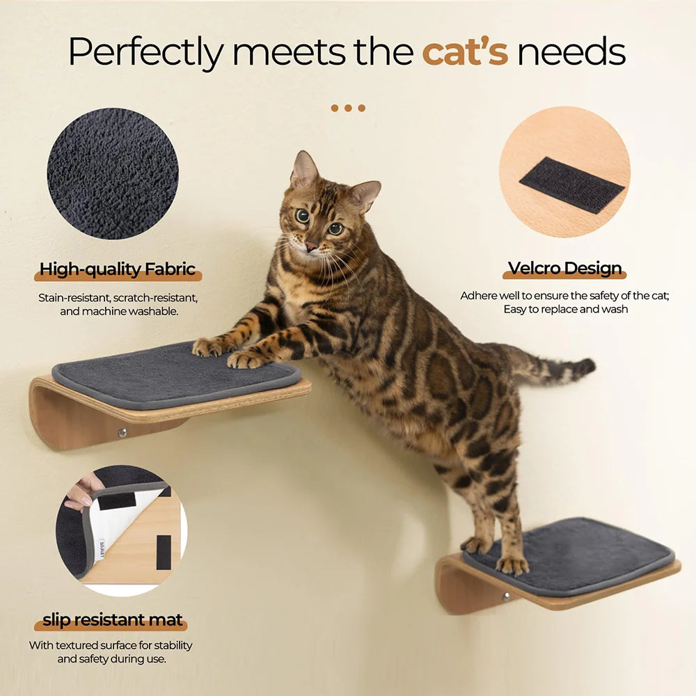 Wall-Mounted Cat Ledge & Steps