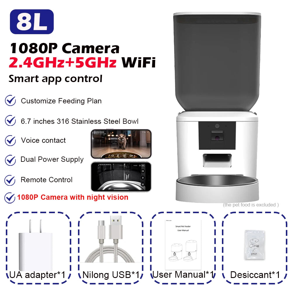 Smart WiFi Cat Feeder with Camera