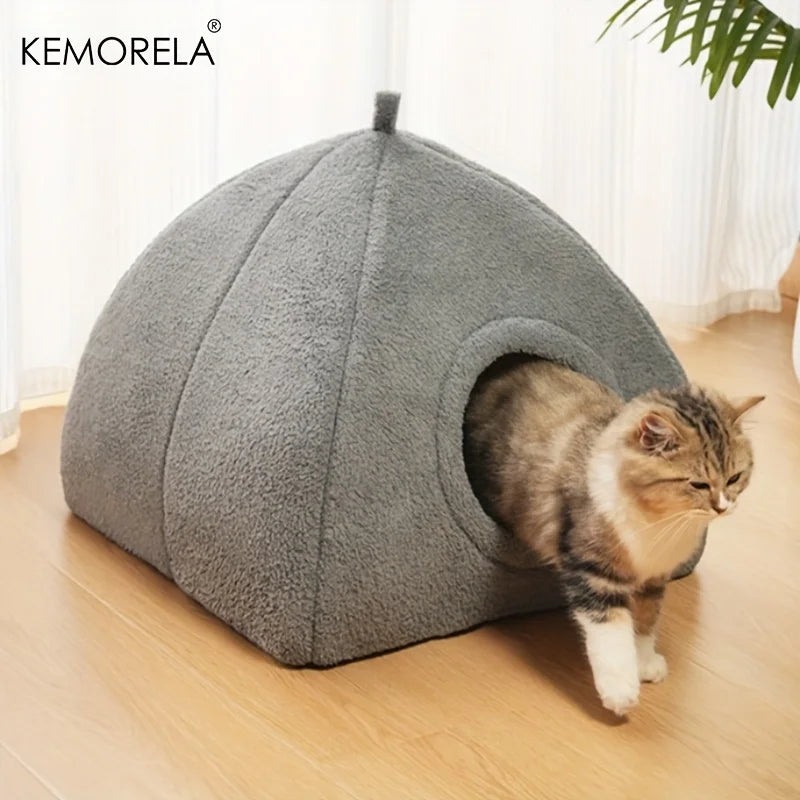 2-in-1 Winter Cat House Bed