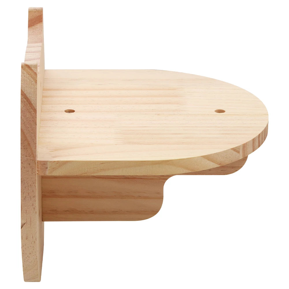 Modern Hardwood Cat Wall Shelf