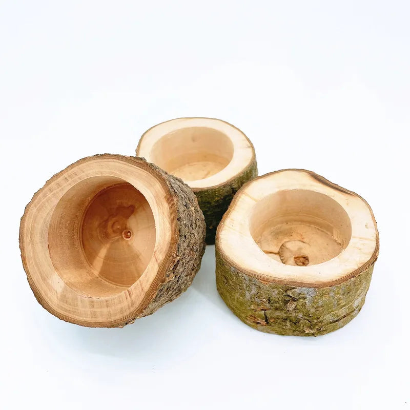 Wooden Hamster Food Bowl & Gnaw Toy