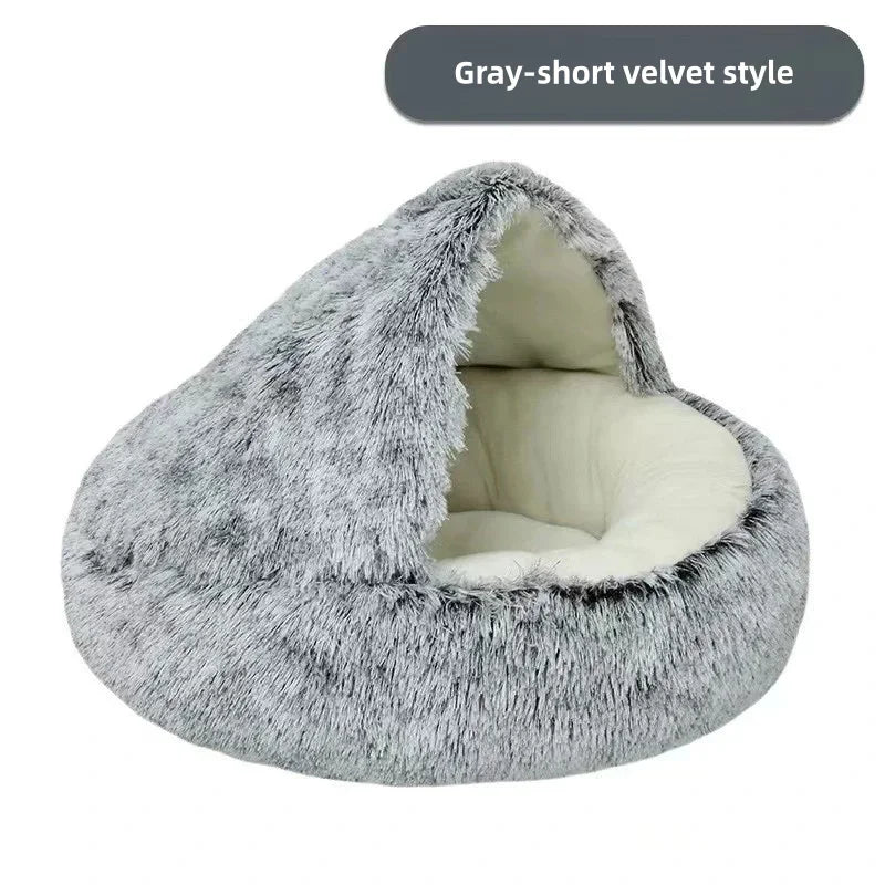 Plush Semi-Enclosed Cat Nest