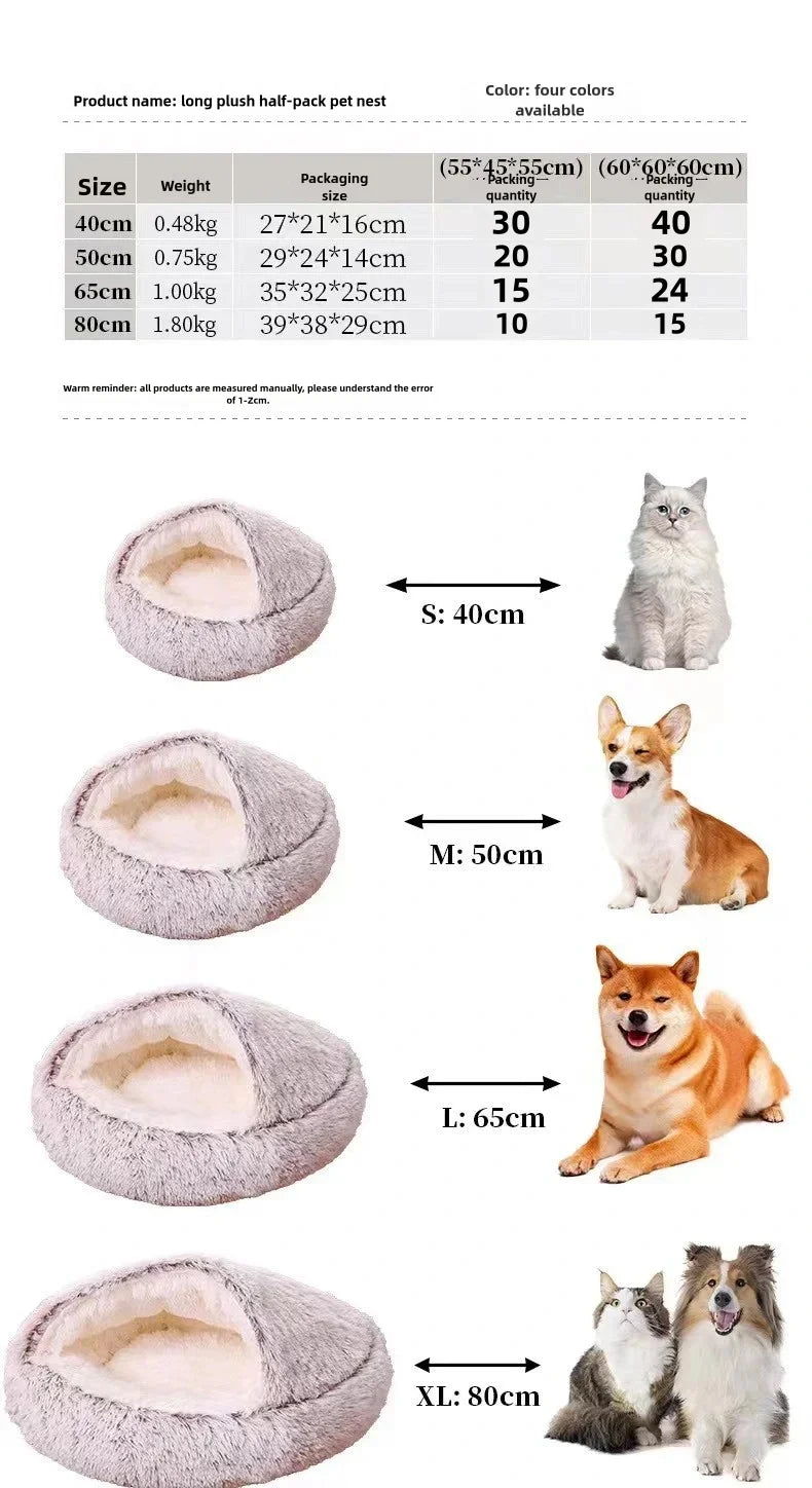 Plush Semi-Enclosed Cat Nest