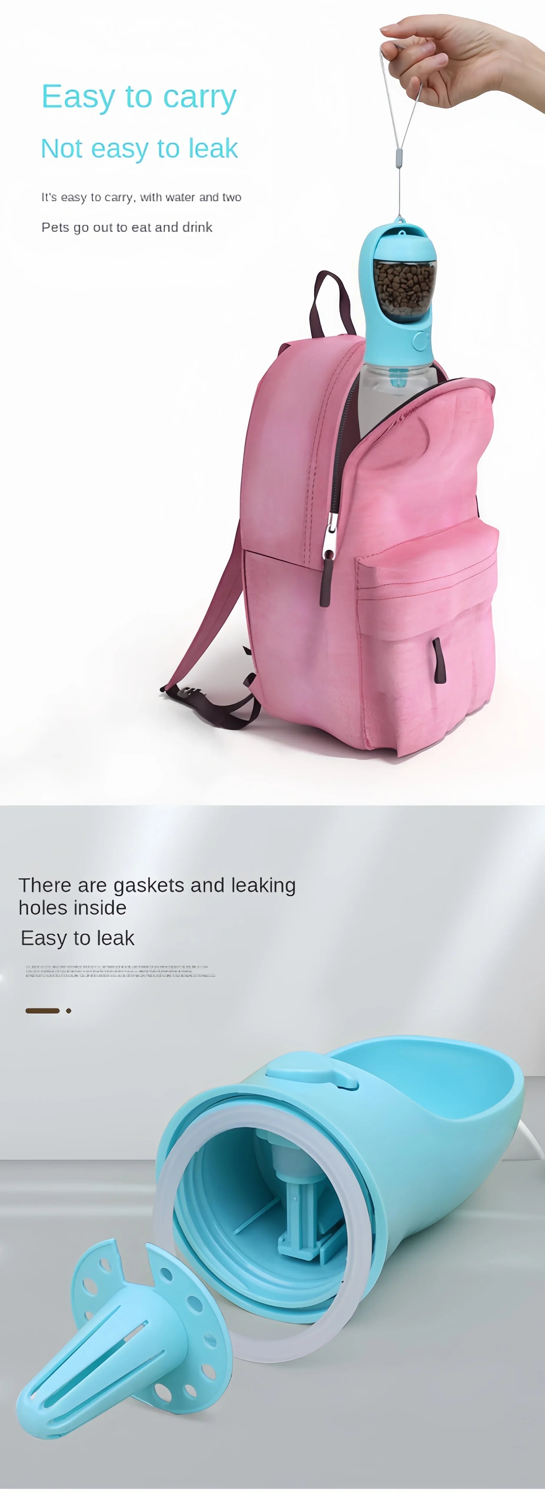 Portable Pet Food & Water Container