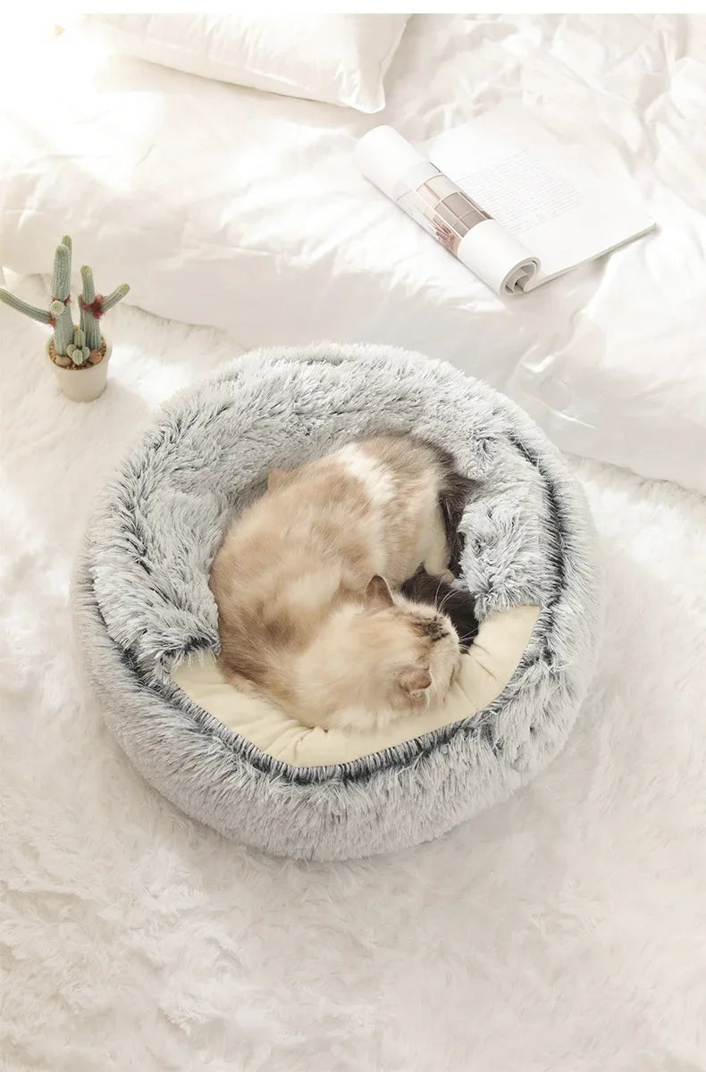 Plush Semi-Enclosed Cat Nest
