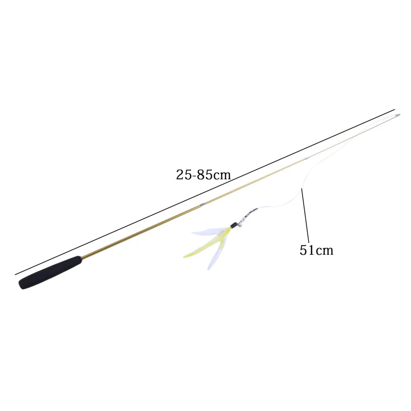 Telescopic Feather Cat Teaser Wand