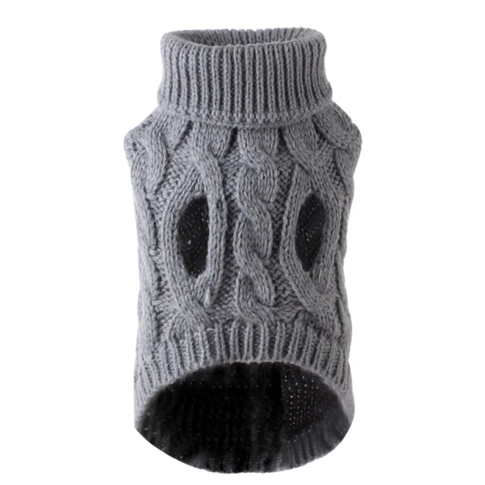 Knitted Cable-Knit Dog Sweater
