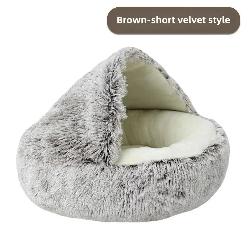 Plush Semi-Enclosed Cat Nest
