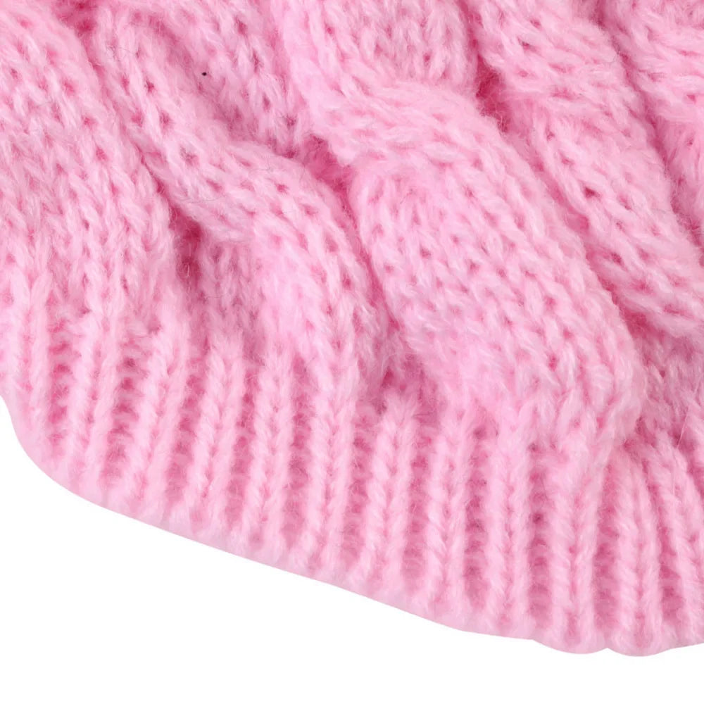 Knitted Cable-Knit Dog Sweater