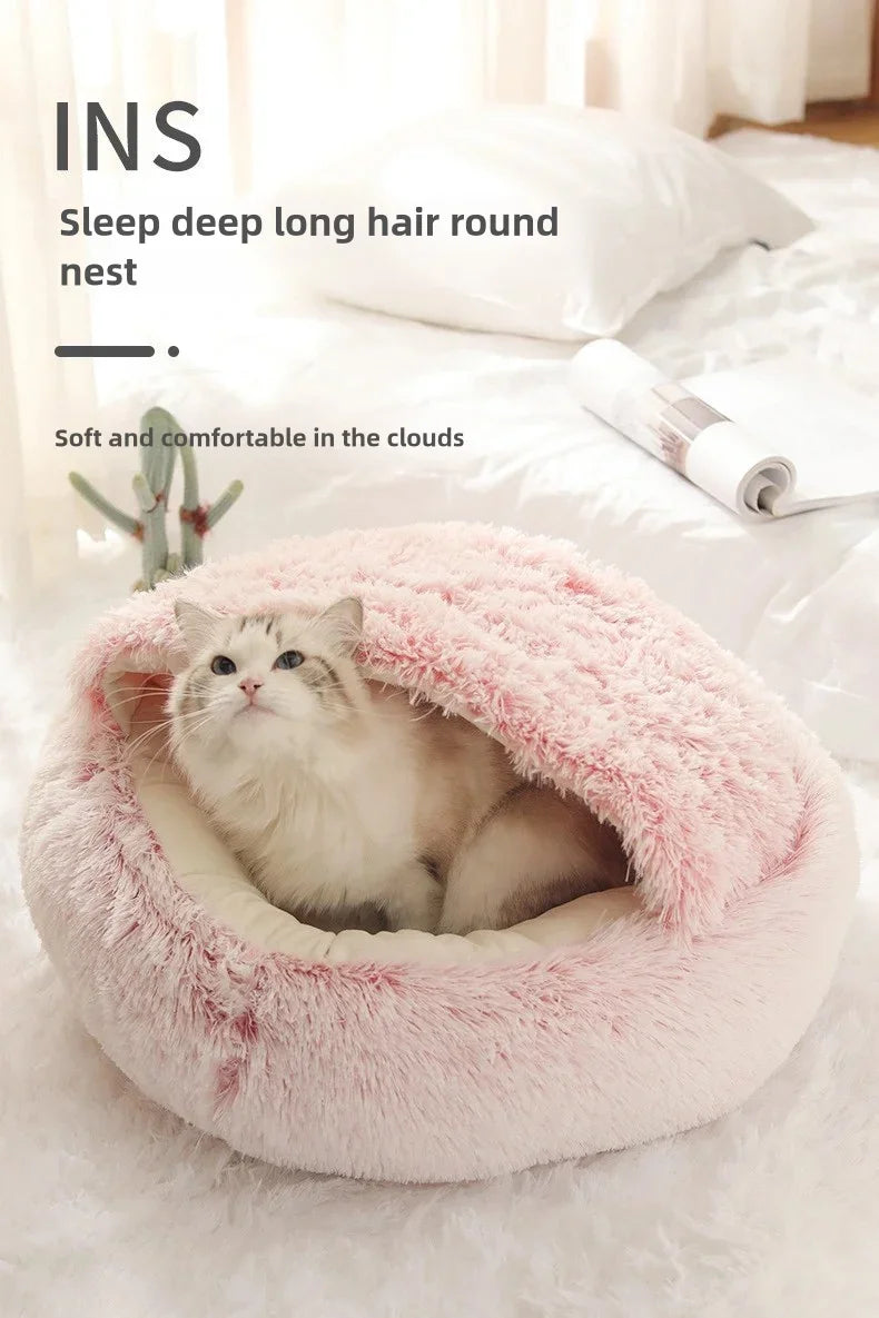 Plush Semi-Enclosed Cat Nest