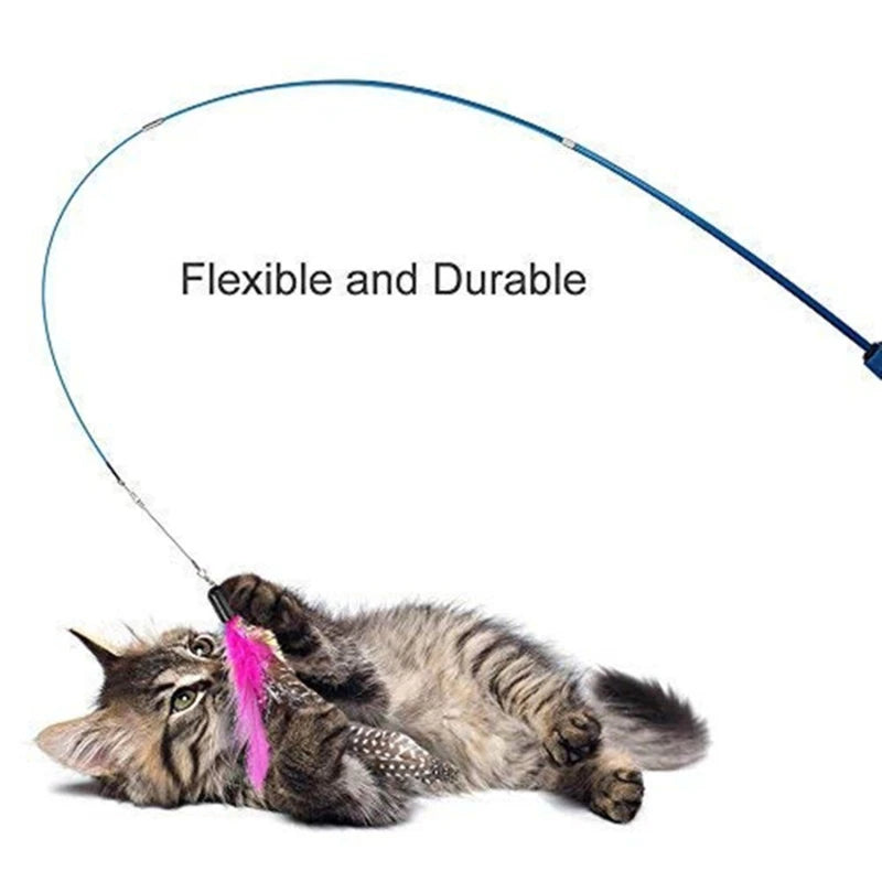 Telescopic Feather Cat Teaser Wand