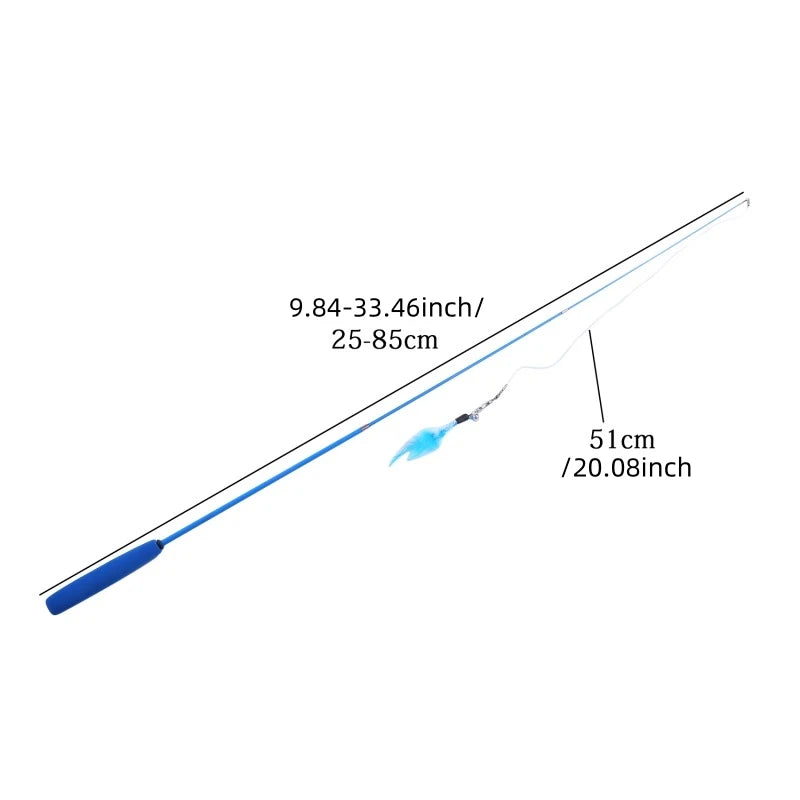 Telescopic Feather Cat Teaser Wand