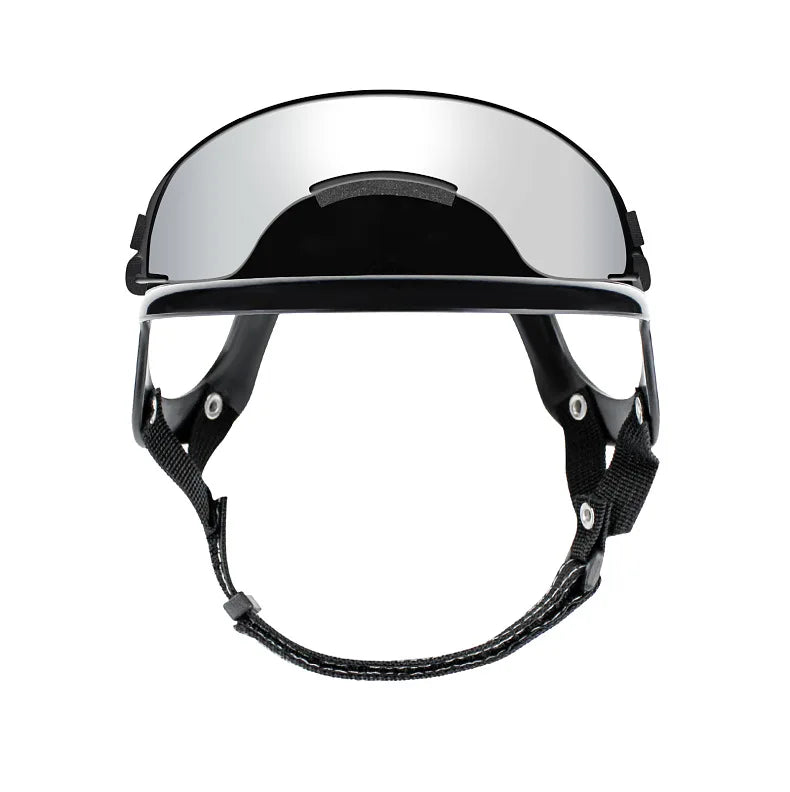 Motorcycle Style Pet Helmet & Glasses