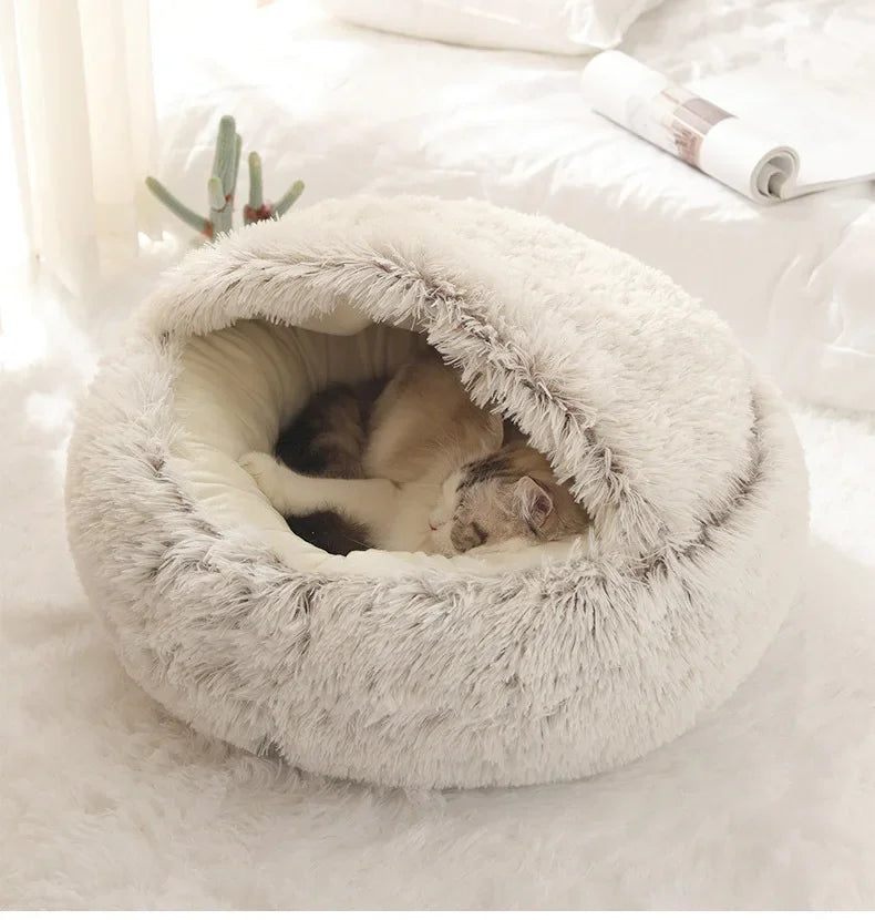 Plush Semi-Enclosed Cat Nest