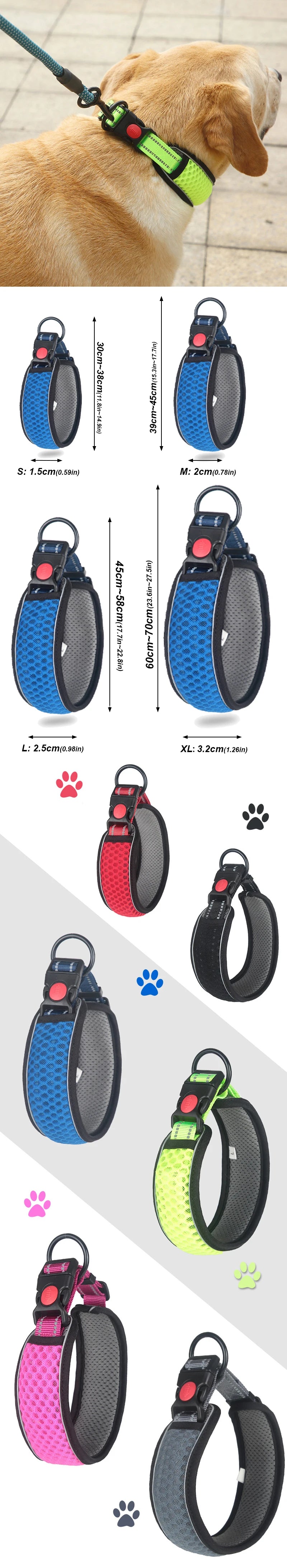 Reflective Padded Dog Collar